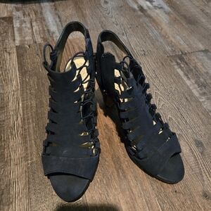 Vince Camuto Navy Strappy Ankle Booties